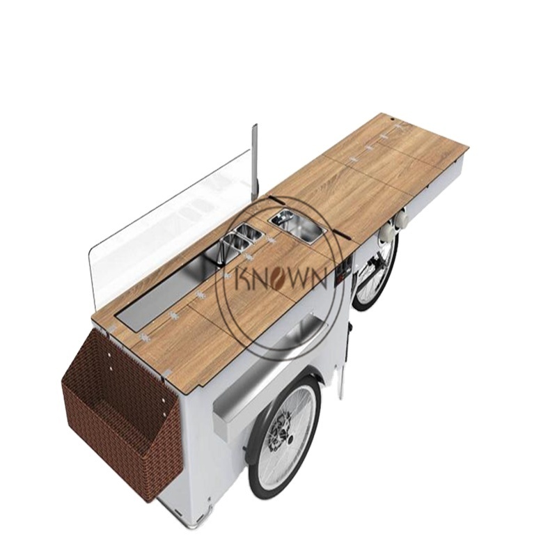 OEM Mobile Ice Cream Bike Snack Cart Folding Coffee Tricycle Dual Purpose Freezer Box Kiosk for Sale