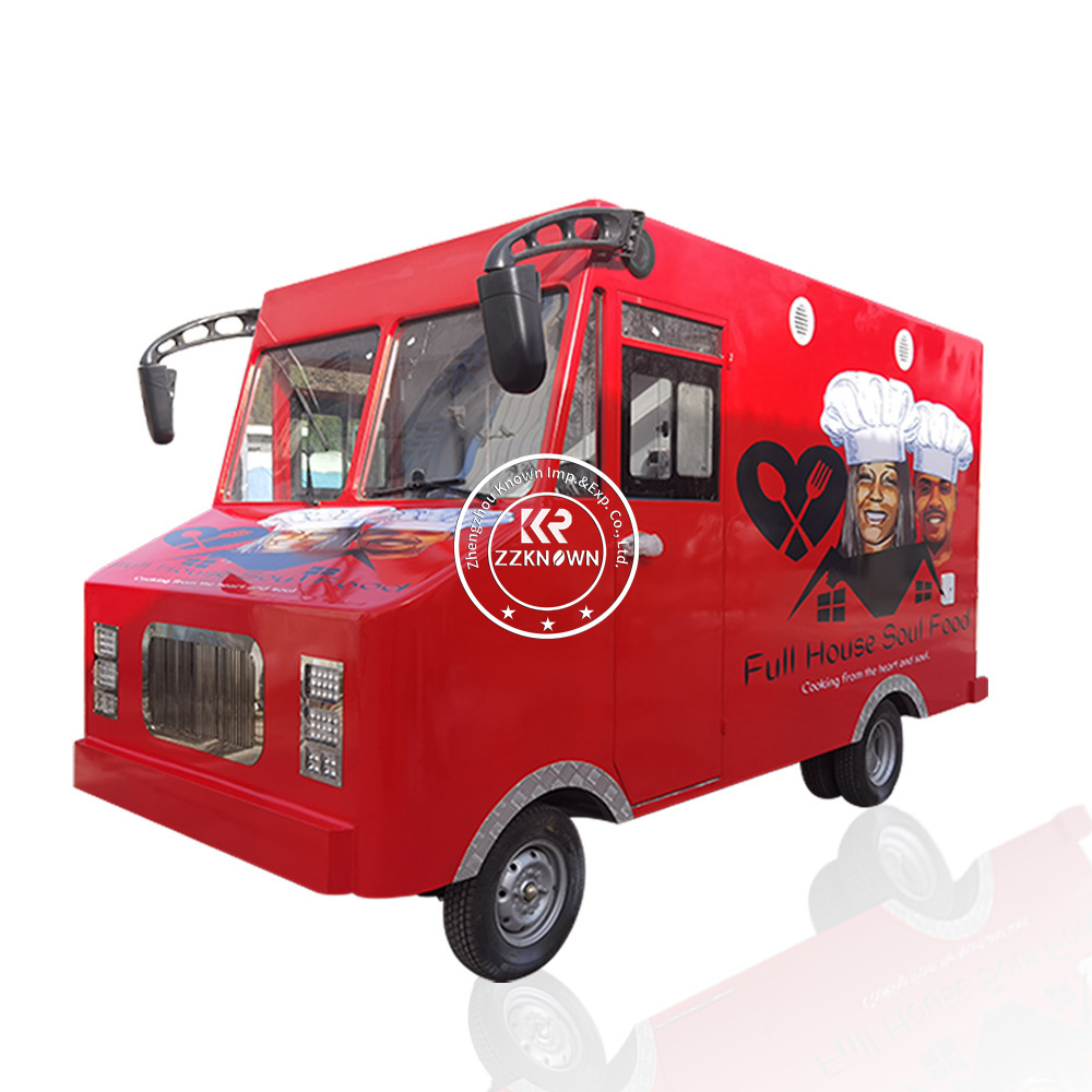 OEM Mobile Electric Retro Food Truck Ice Cream Snack Vending Cart Customized Food Truck With Full Kitchen Equipment