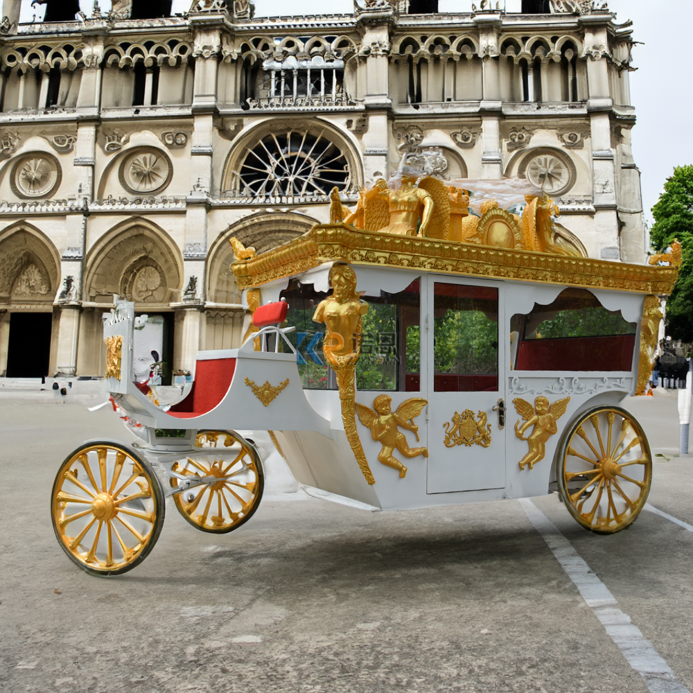 Wedding Brown Horse Carriage For Christmas Royal Sculpture Horse Buggy Manufacturer Luxury Chariot Horse Cart For Sale