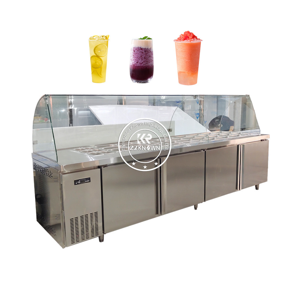 2024 Price Bubble Tea Counter Bar Refrigeration Water Bar Counters CE Worktop Counter