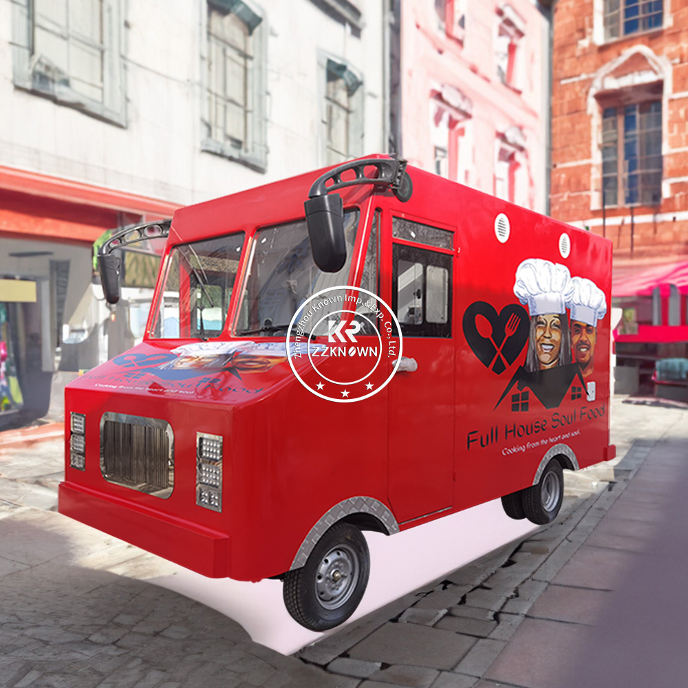 OEM Mobile Electric Retro Food Truck Ice Cream Snack Vending Cart Customized Food Truck With Full Kitchen Equipment