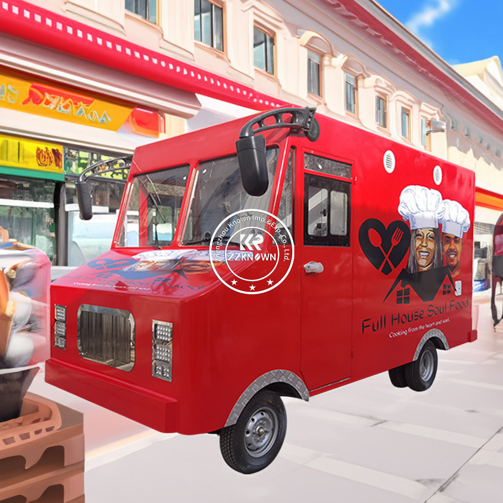 OEM Mobile Electric Retro Food Truck Ice Cream Snack Vending Cart Customized Food Truck With Full Kitchen Equipment