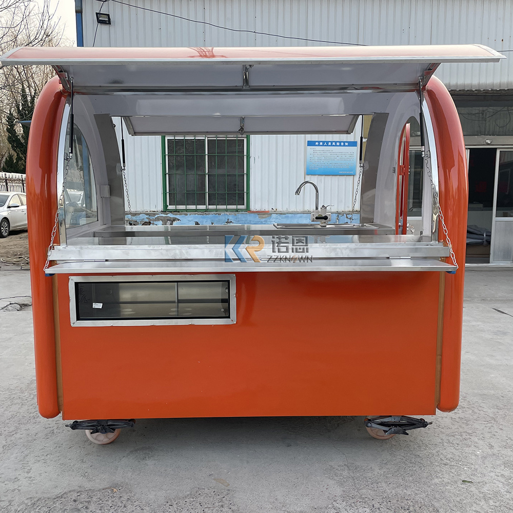 CE Approved Food Kiosk Vant Hot Dog Food Truck Vans Mobile Churros Carts Movable Fast Catering Cart