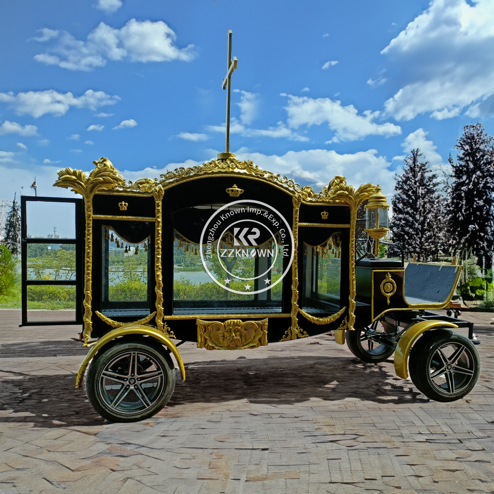 High Quality White Chariot Horse Drawn Hearse For Sale Hearse Funeral Funeral Supplier Coffin Horse Carriage