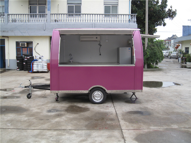 2024 Stainless Steel Mobile Fast Food Kiosk Customized Hot Dog Van for Sale Catering Breakfast Cart with CE