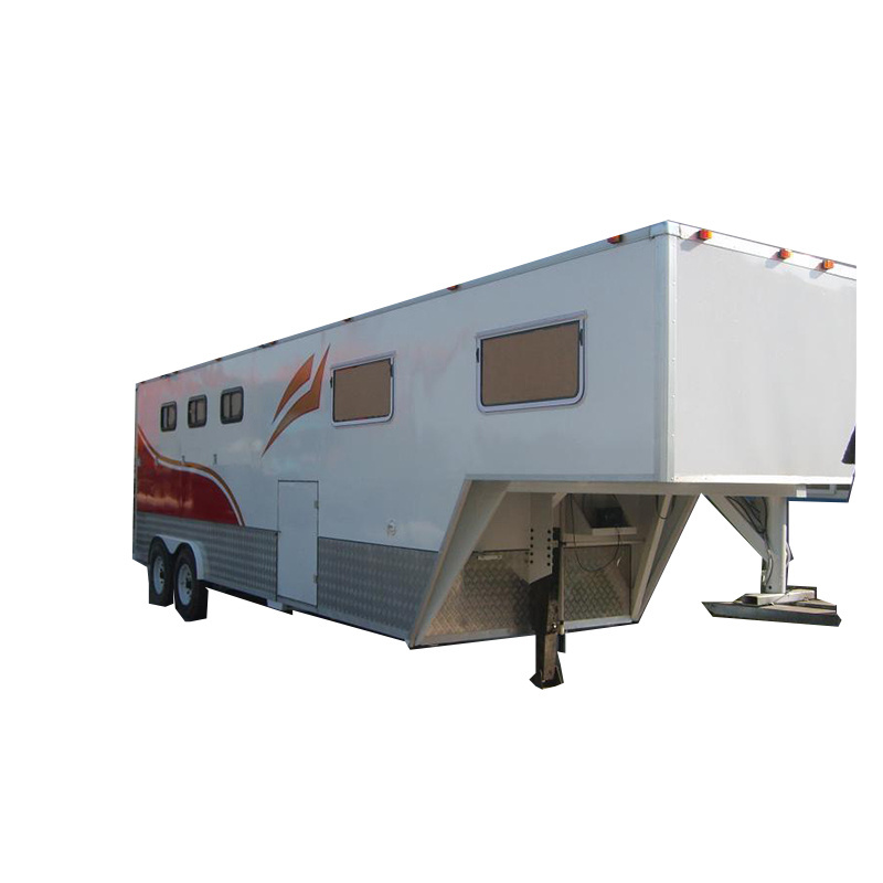 2024 ADR Standard Luxury Horse Gooseneck Trailer with Living Quarters for 4 Horses Customized Horse Cart