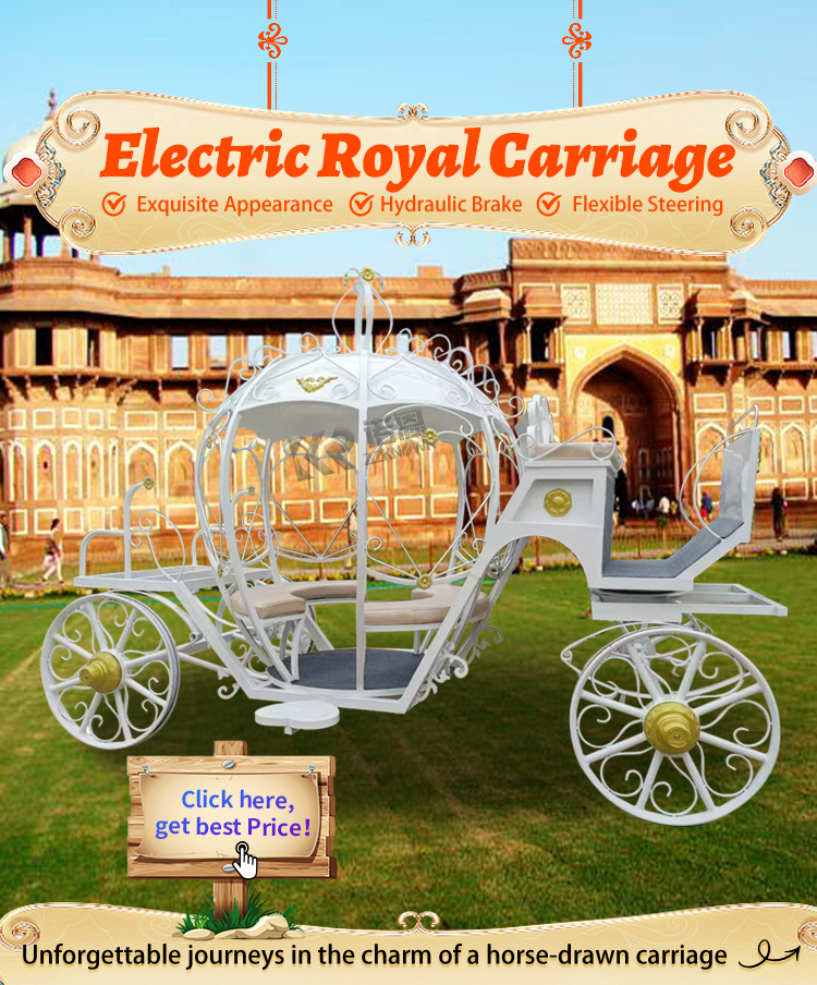 Hot Selling English Style Metal Pumpkin Cinderella Carriage Horse Drawn Electric Vehicle Horse Carriage For Sale