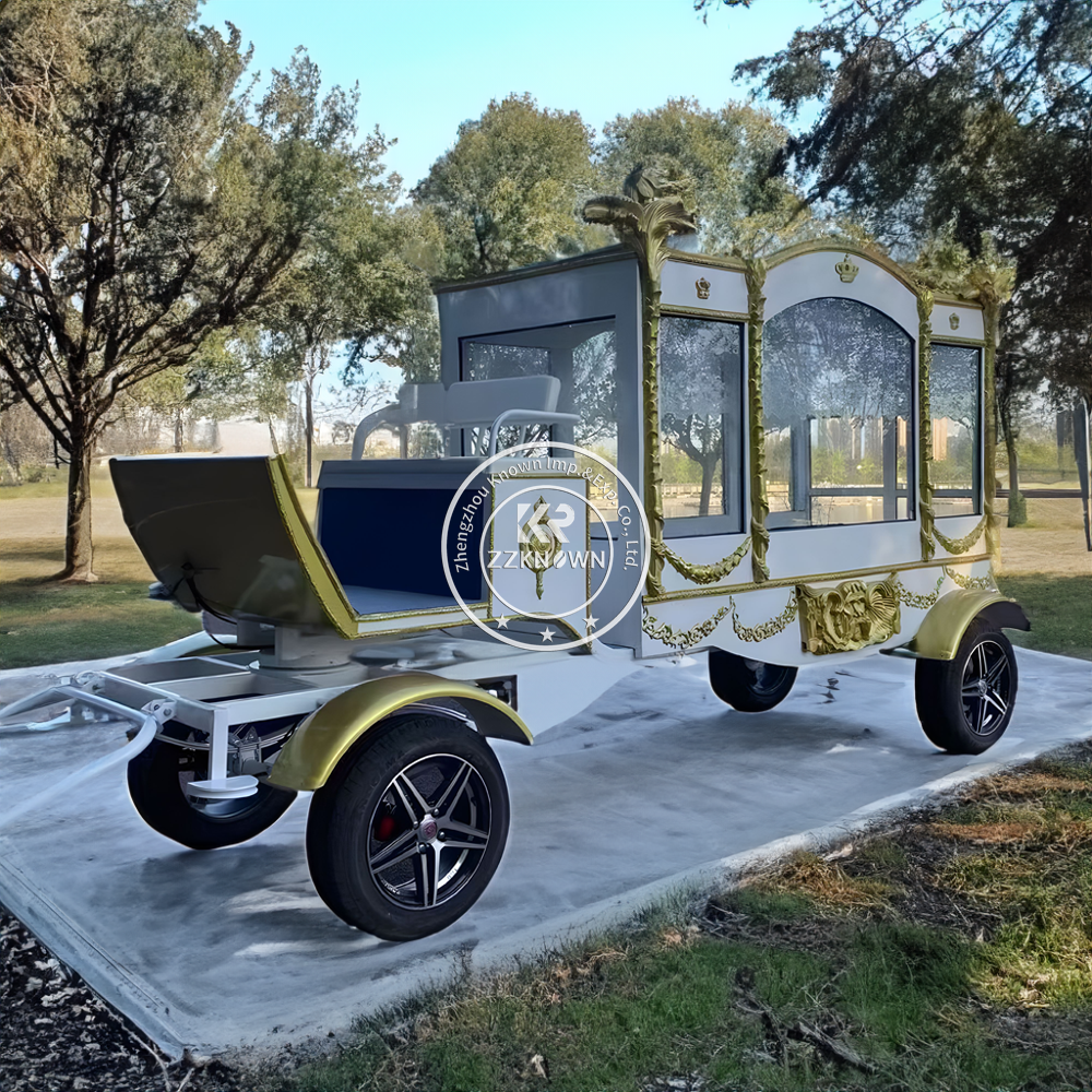 Horse Trailer Hearse Luxury Horse Funeral Carriage Glass Coffin Manufacturer High Quality Coffin Horse Carriage For Sale