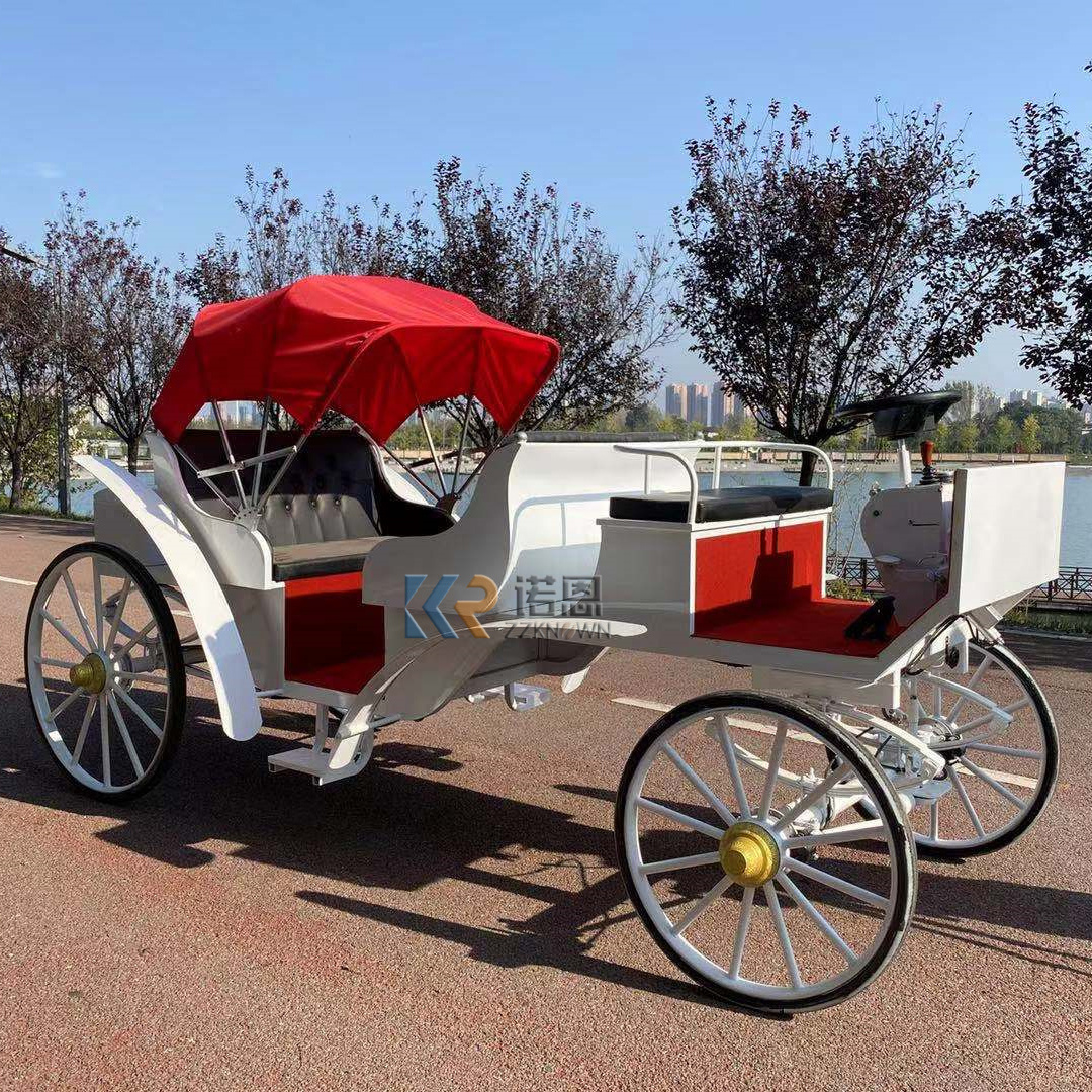 European Style Beautiful Sightseeing Horse Carriage For Passenger electric Horseless Buggy