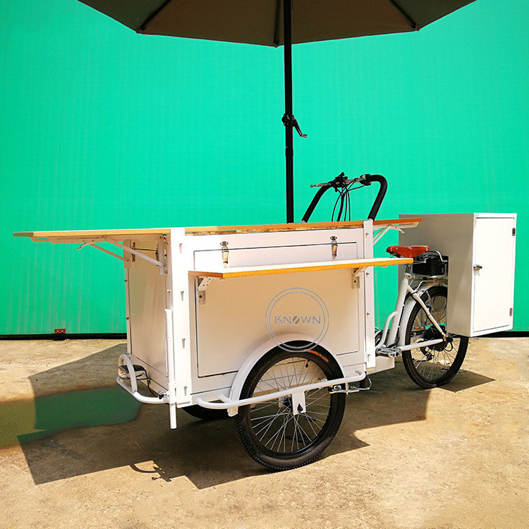 OEM 3 Wheel Pedal Assist Cargo Bike Customized Hot Dog Tricycle Trike Commercial Food Coffee Vending Cart