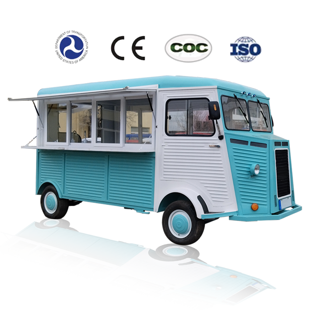 Customized 4 Wheel Electric Food Truck Food Shop Cars With Full Kitchen Mobile Ice Cream Coffee Cart