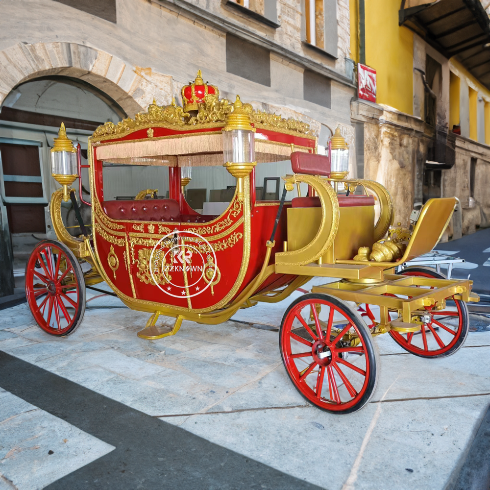 OEM Hot Sale Latest Design Pumpkin Wedding Carriage Electric Horse Carriage Pink Royal Carriage Manufacturers