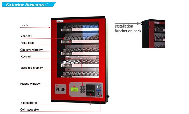 OEM Tabletop Snack Vending Machine with Coin and Bill Payment Candy Dispenser Drink Vending Equipment