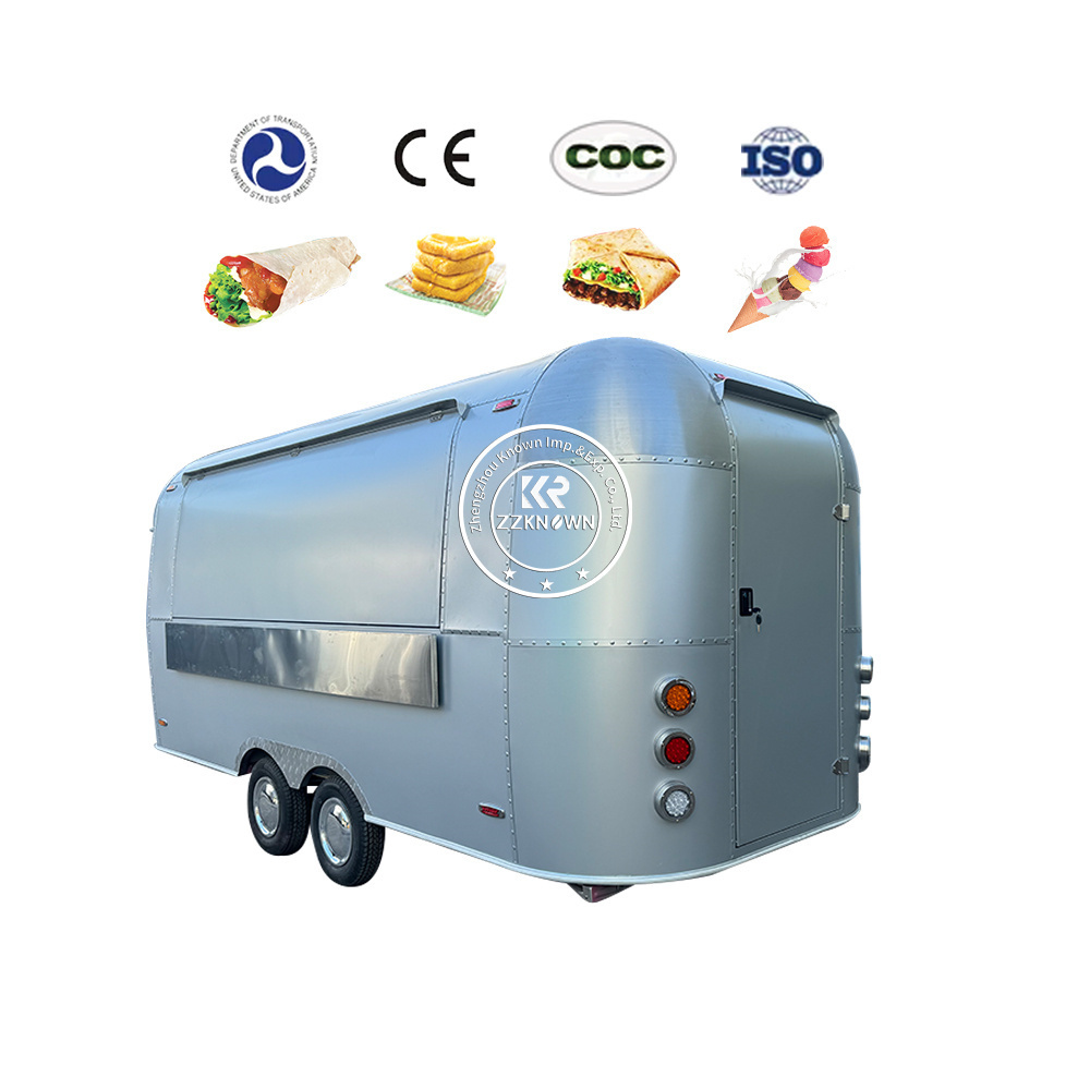 2024 New custom mobile food truck with full kitchen commercial mobile bar food trailer fast food caravan