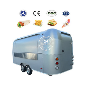 2024 New custom mobile food truck with full kitchen commercial mobile bar food trailer fast food caravan