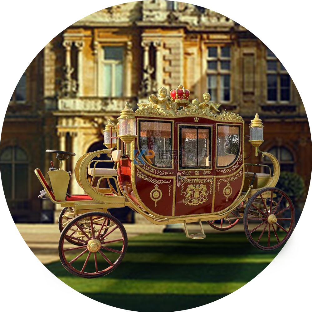 OEM European Royal Family Horse Carriage Electric Cinderella Children Garden Horse Cart Mini Princess Carriage For Sale