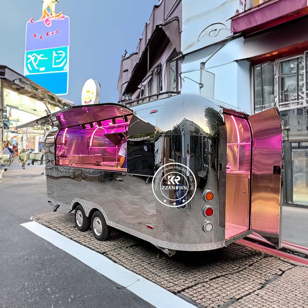 Hot Sale Factory Custom Mobile Kitchen Trailers Fast Food Trucks DOT Concession Whole Sale Mobile Airstream Food Trailer