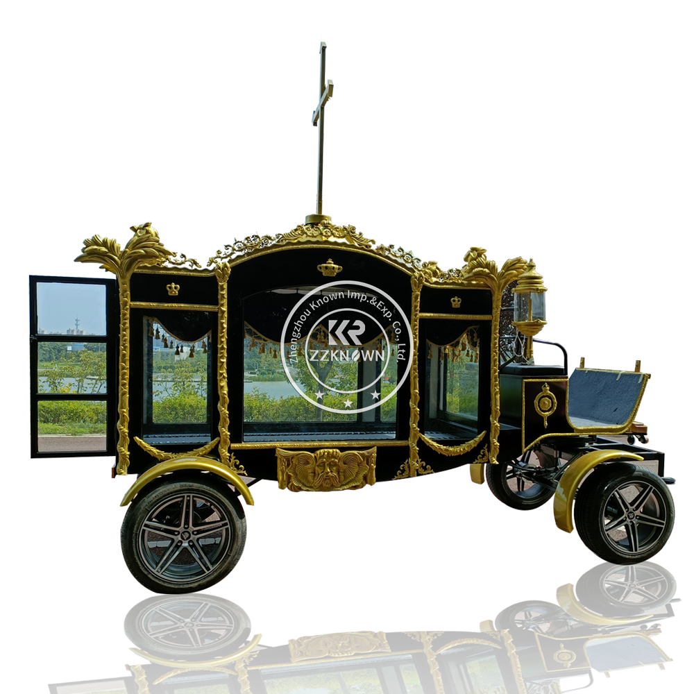 High Quality White Chariot Horse Drawn Hearse For Sale Hearse Funeral Funeral Supplier Coffin Horse Carriage