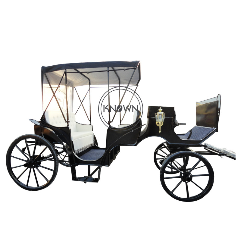 2024 Royal Towed Horse Carriage Luxury 4 Wheels Sightseeing Car Electric Horses Carriage Cart for Sale