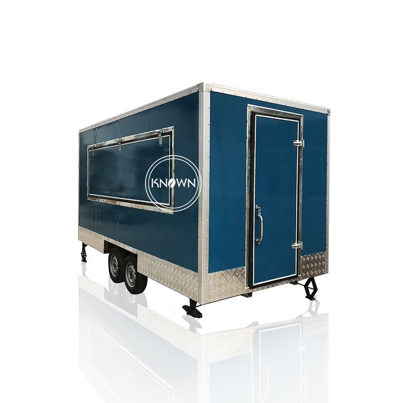 2024 CE approved square fast snack food trailer street Mini Food cart mobile chicken truck