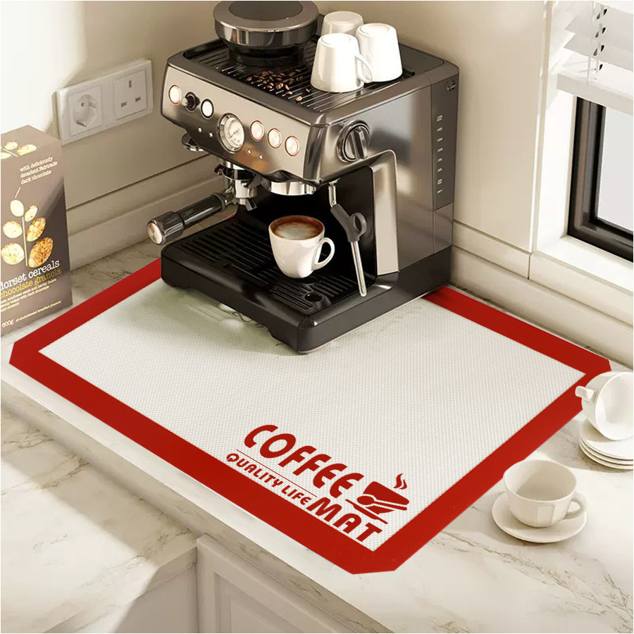 Coffee Bar Mat for Countertops Coffee Bar Accessories Fit Under Machine Coffee Maker Mat for Kitchen Counter