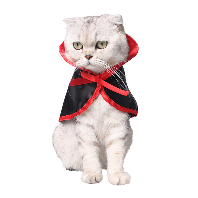 Halloween Cat Costume Cloak Witch Hat Pet Accessories Halloween Adjustable Pumpkin Pet Costume Clothes Set