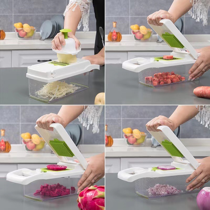 Vegetable Slicer Onion Mincer Chopper Vegetable Chopper  Cutter Dicer Egg Slicer with Container