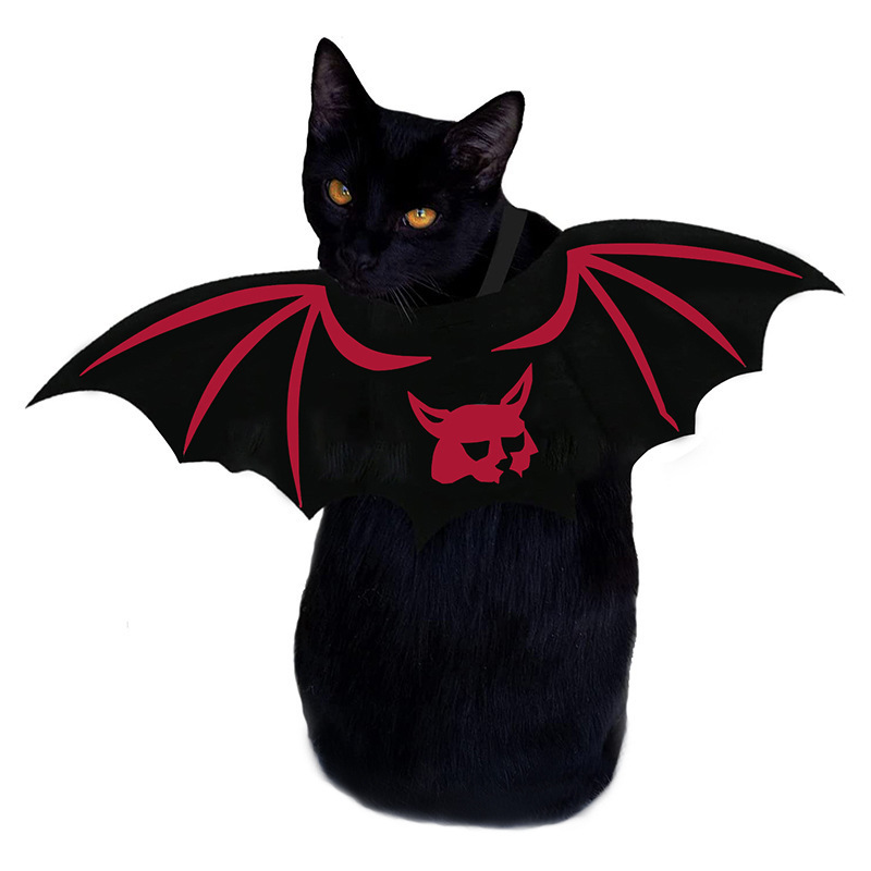 Cat  Bat Wings Halloween Costumes Pet Costume Bat Wings for Dogs with Pumpkin Bells Cosplay Bat Costume