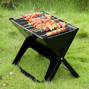 Factory Wholesale Folding Camping Outdoor Portable Mini Fire Pits Barbecue Grill Fireplace Notebook Charcoal Grills for Cooking