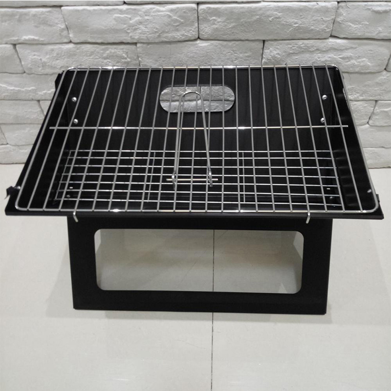 Factory Wholesale Folding Camping Outdoor Portable Mini Fire Pits Barbecue Grill Fireplace Notebook Charcoal Grills for Cooking