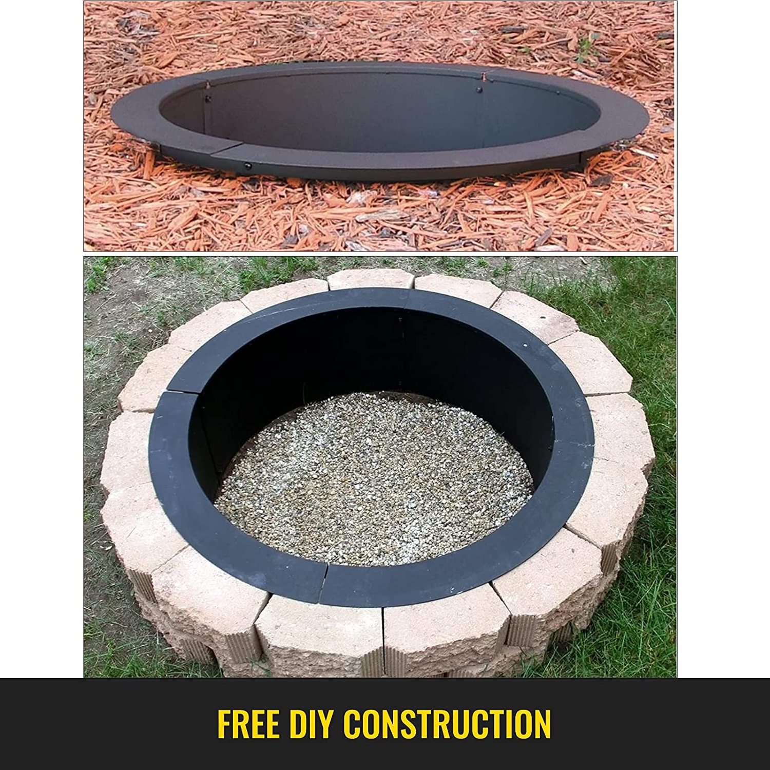 Outdoor Large Cast Iron Round Wood Burning Metal Fire Pits Ring Designs with grill grate