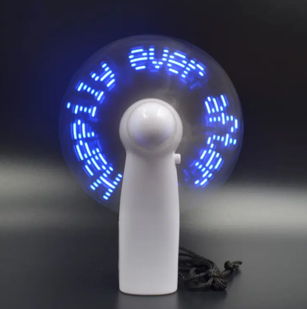 New Product Mini Portable Handy Led Custom Message Battery Fan,Programmable Led Display Handheld Electric Fan