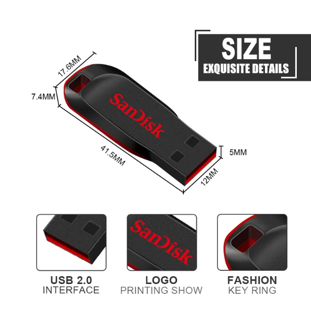 100% Original Cz50 Usb Flash Drive 8gb 16gb 32gb 128gb Usb 2.0 Pen Drive 64gb Usb Flash Stick Pendrives for San disk