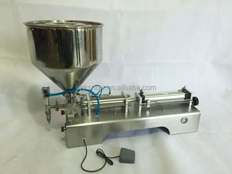 horizontal piston pump semi automatic paste shampoo cosmetic cream manual filler jam honey ketchup tomato sauce filling machine