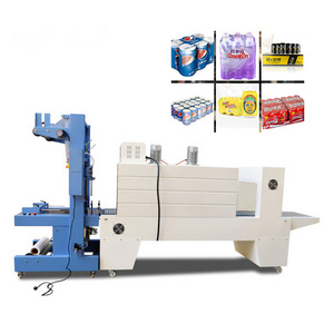 Jet type tunnel plastic bottles PE film sleeve wrapping sealing heat thermal water bottles shrink wrap packing machine