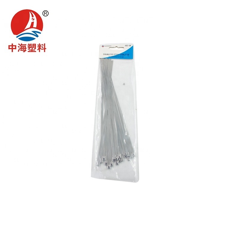 304 Stainless steel Material 8X450  100Pcs Naked coating Cable Tie