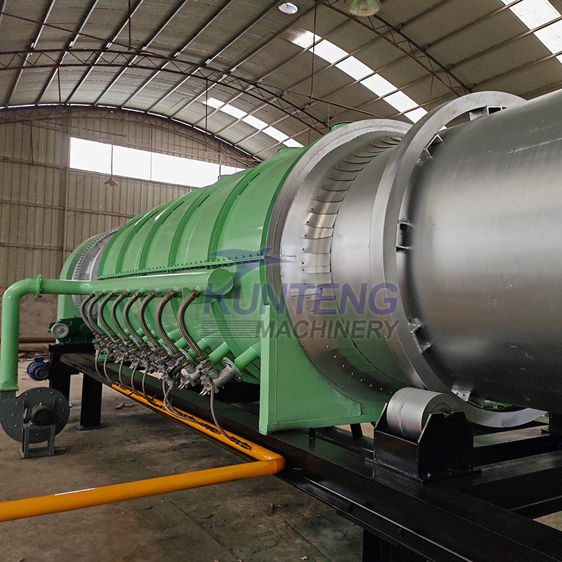 Rotary type wood carbonizing pyrolysis furnace sugarcane bagasse biochar making machine kiln price