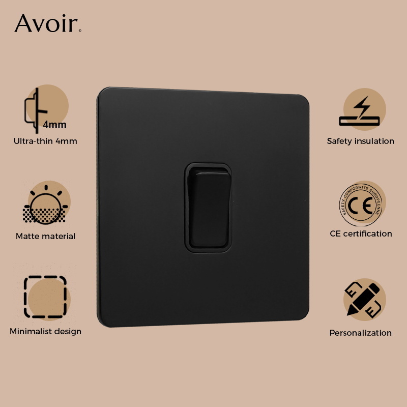 Dimmer Momentary Intermediate 220v Electric Socket and Switch Retro Vintage Black Stainless Steel Power Switch Light Switches