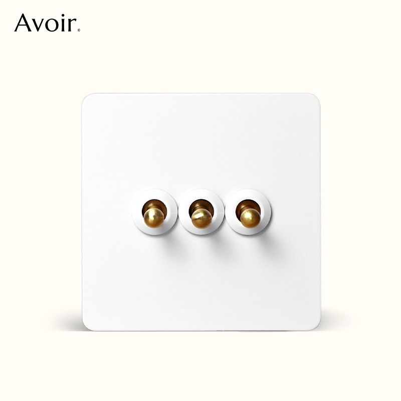 110 220v 2 Way Retro Vintage Metal Gold Brass Lever White Stainless Steel Panel Toggle Light Power Switch Wall Switches