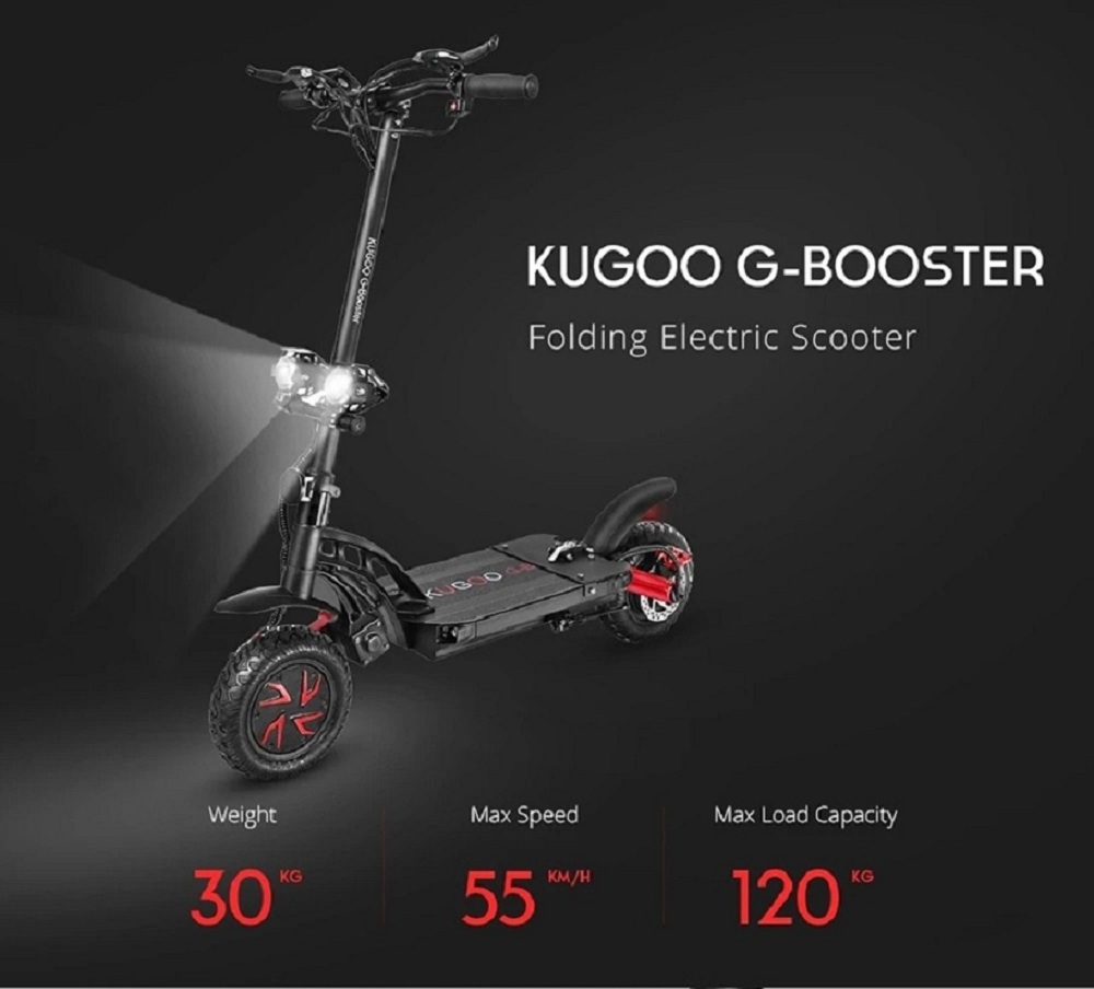 KUGOO Factory GBOOSTER Scooter Electric 10 '' Wide Tire Moped Scooters 65-85km Range 1600W Dual Motor  Off-road Electric Scooter