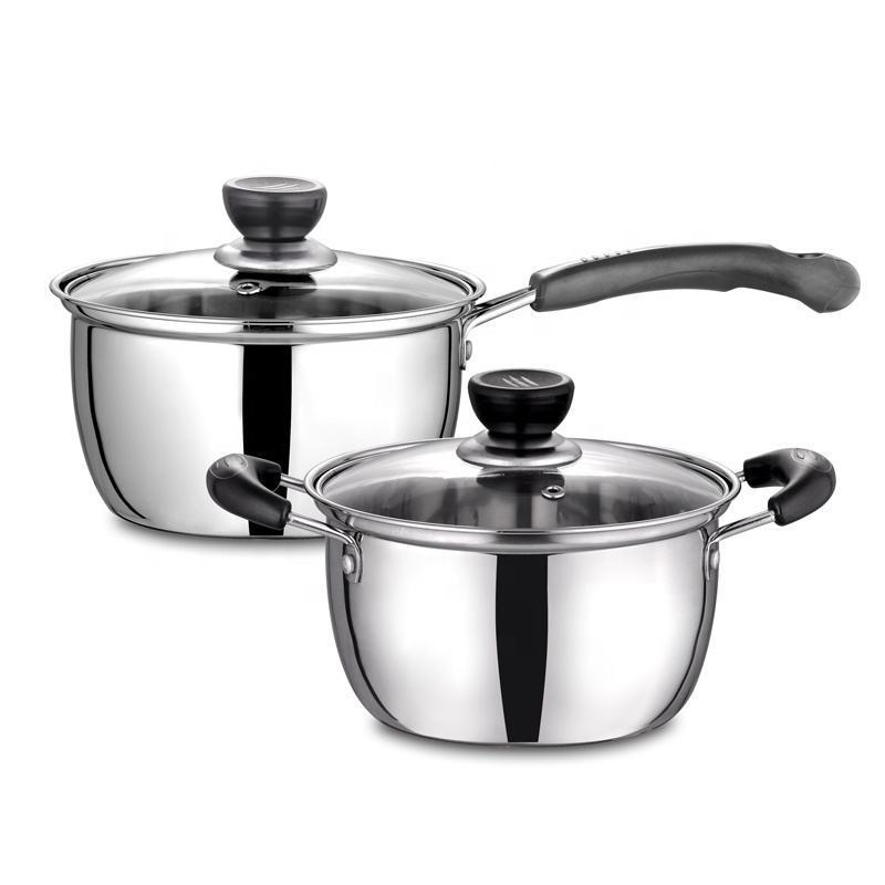 wholesale Cookware high quality Cooking Pot Stainless Steel Big Capacity Soup Pot 18/20 cm Saucepan Milk Pot