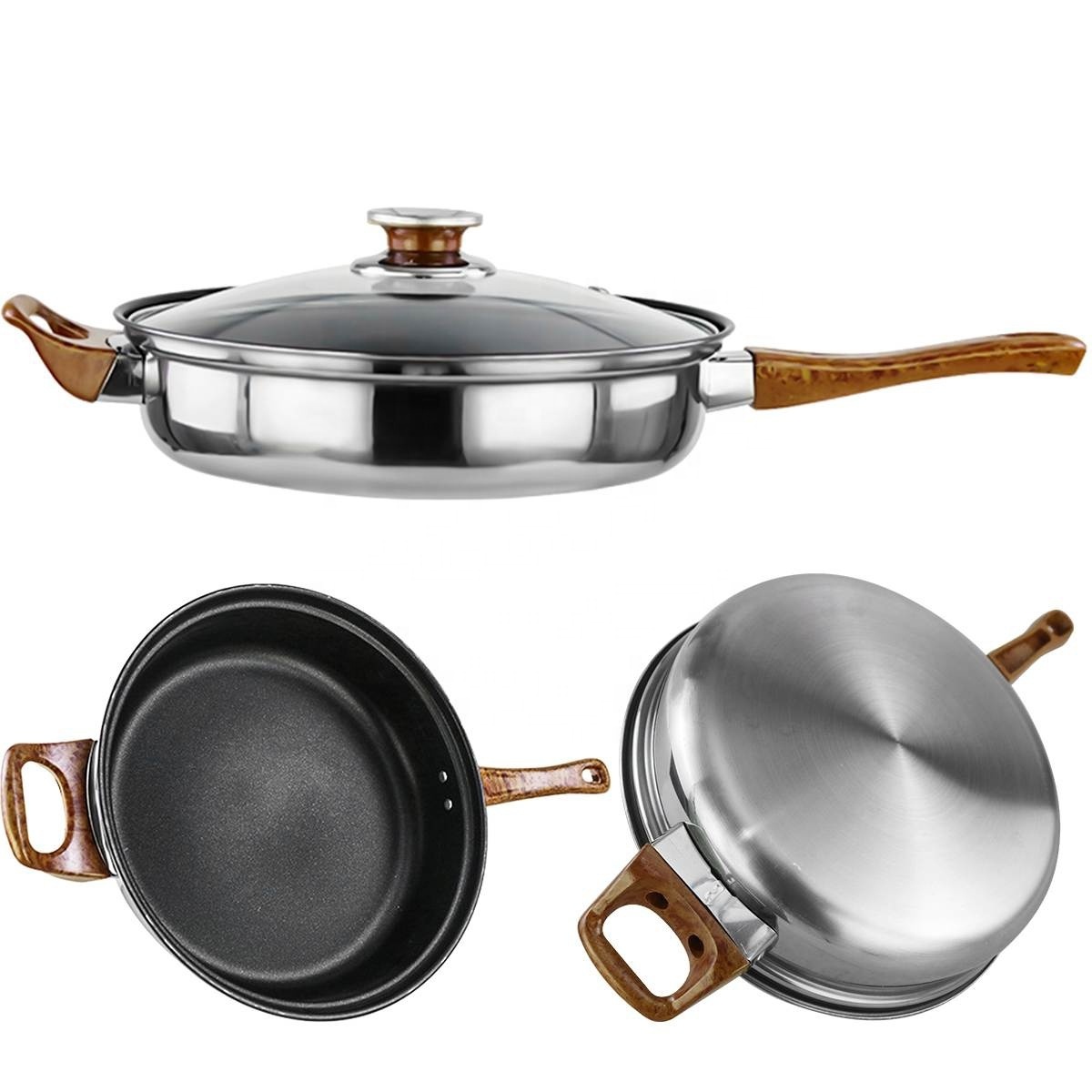 Wholesale 6 Piece Fry Pan stainless steel  sets cooking pot set non-stick cookware pot set pots and pans