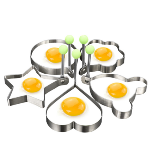 Kitchen Tools Stainless Steel Fried Egg Mold Egg Ring Round Star Shaped Love Shape With Anti Scalding Handle