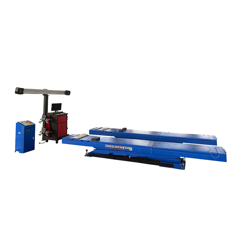 hot sales automatic  3D car four  wheel aligner machine and hydrauhic 5T scissor lifter combo