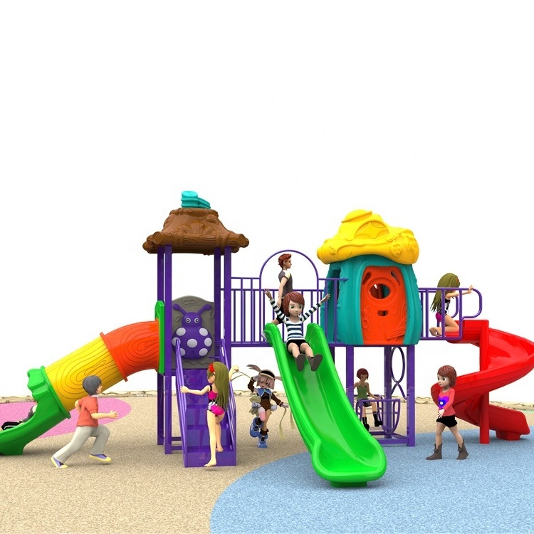 Wholesale children high quality kindergarten outdoor kids small plastic playground outdoor equipment slide and swing