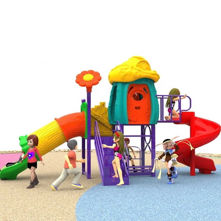 Wholesale children high quality kindergarten outdoor kids small plastic playground outdoor equipment slide and swing