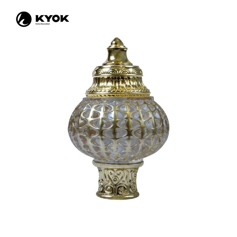 Kyok classic resin curtain finials double brackets iron curtain rod sets