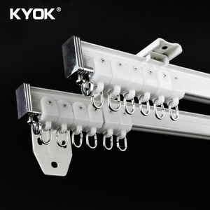 hot sale double aluminum curtain accessories heavy duty ceiling mount curtain track with pulley system