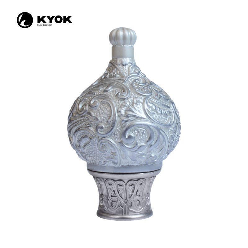 Kyok classic resin curtain finials double brackets iron curtain rod sets