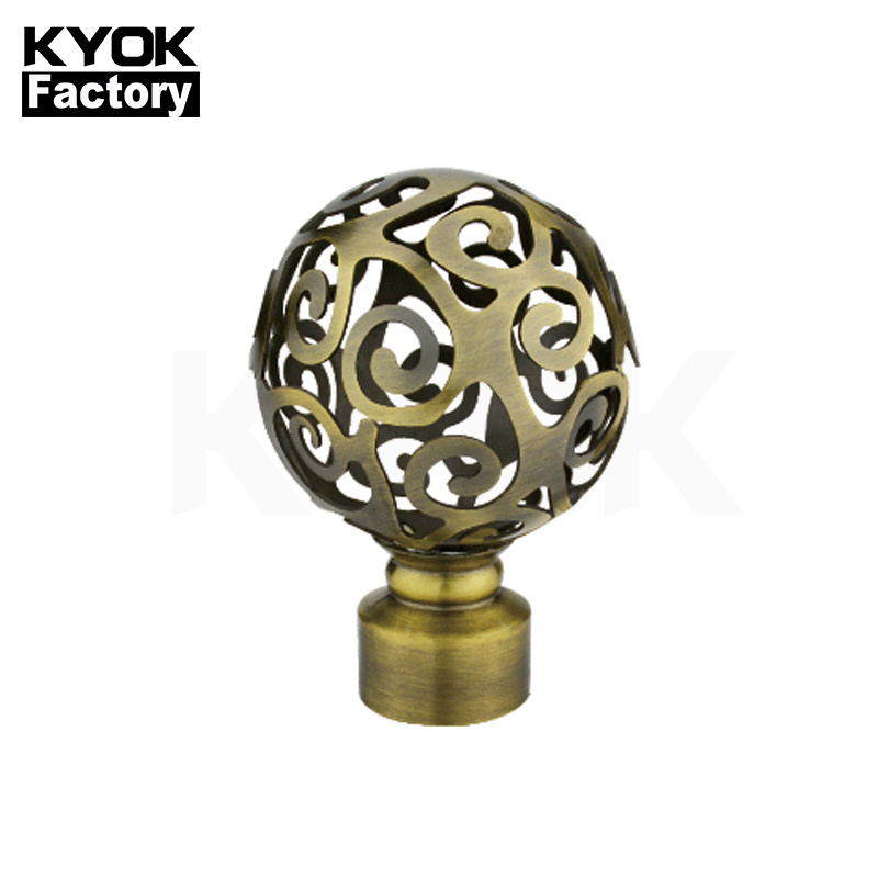 KYOK 2020 home decor curtain poles tracks accessories hollow out iron curtain rod set